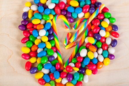 frame  a background from colorful sweets of sugar candiesの写真素材