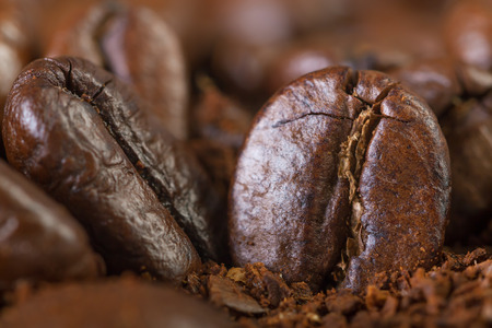 background from the fried coffee beansの写真素材