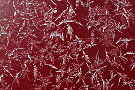 abstract red white the New Year's Christmas winter background from frosty patternの写真素材