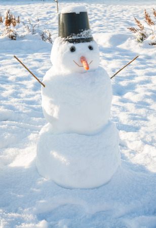 New Year's and Christmas symbol of a holiday snowman. winter entertainmentの写真素材