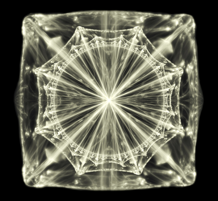 abstract crystal shine on a black background. shiny gemstone diamond 3d, fractal rendering の写真素材