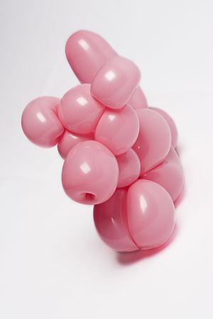 close up of a pink balloon pigの写真素材