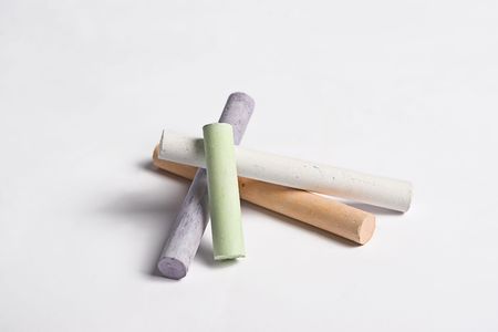 randomly place pile of chalkの写真素材