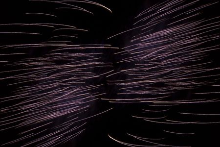 Firework display against black skyの写真素材