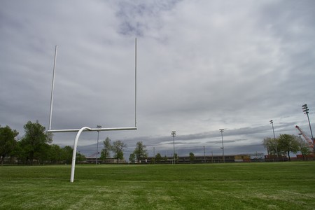 View of a football end fieldの写真素材