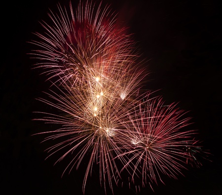 Firework display against black skyの写真素材
