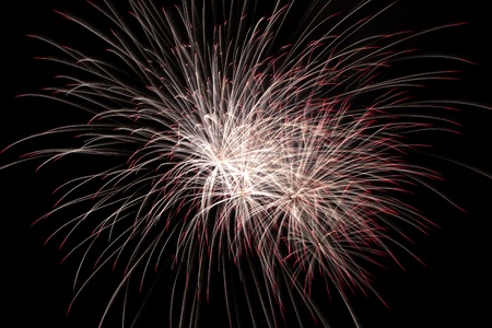 Firework display against black skyの写真素材