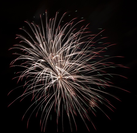 Firework display against black skyの写真素材