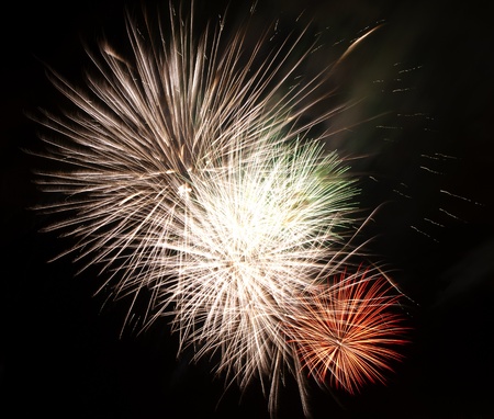 Firework display against black skyの写真素材