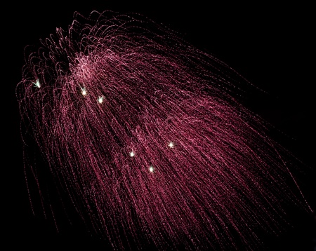Firework display against black skyの写真素材