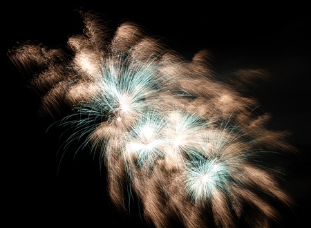 Firework display against black skyの写真素材