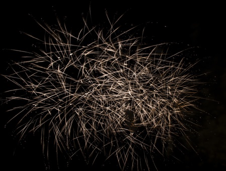 Firework display against black skyの写真素材