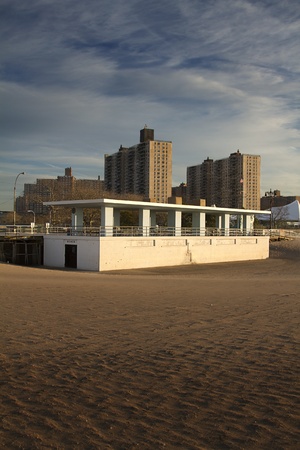 Building at the coney island beachの写真素材