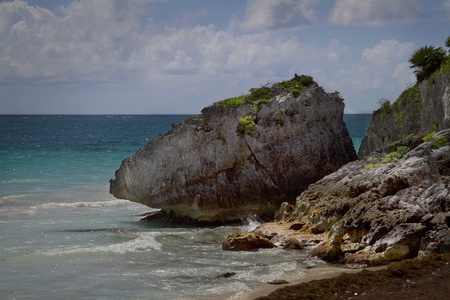 Landscape view of the beach at Tulimの写真素材