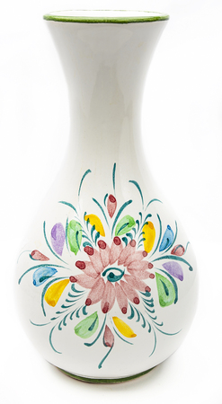 Small white vase with flower patternの写真素材
