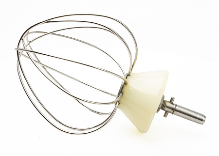 vintage whisk adapter isolated on a white backgroundの写真素材
