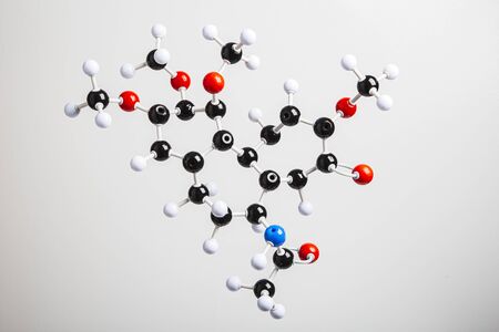 physical molecule of a Chloroquine against a white backgroundの写真素材
