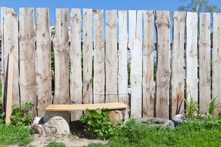 Fence and benchの写真素材