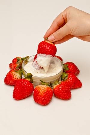 Strawberry with creamの写真素材
