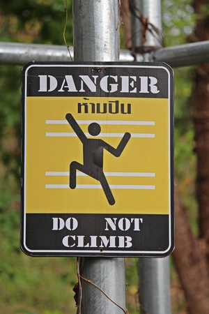 Sign,  in a zoo at Thailand,  tell to tourist are careful.の写真素材