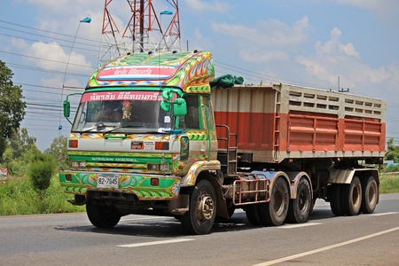 UDONTHANI, THAILAND  MAY 16, 2018:  TRUCK,  a truck is running on highway,  in UDONTHANI province  THAILAND.のeditorial素材