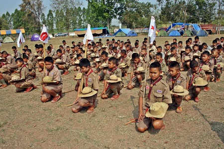 UDONTHANI, THAILAND – November 16, 2017 : Scout, primary scout activity,  while they stay the...