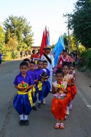 UDONTHANI, THAILAND â JANUARY 18, 2018 : Parade, in sport day of primary students, at UDONTHANI province THAILAND.のeditorial素材