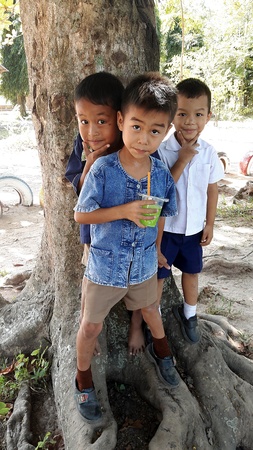 UDONTHANI, THAILAND â€“ JANUARY 10, 2018:  Asia children group,  they are playing in...