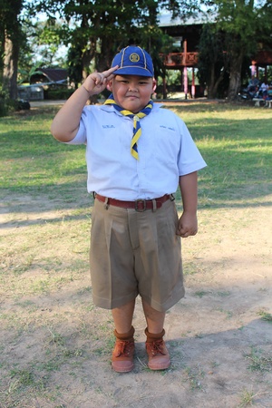 UDONTHANI, THAILAND â DECEMBER 25, 2018 :  The photograph that take from boy-scout activity,  while he stayed the scout camp at PHU FOI LOM national park in UDONTHANI province THAILAND.のeditorial素材