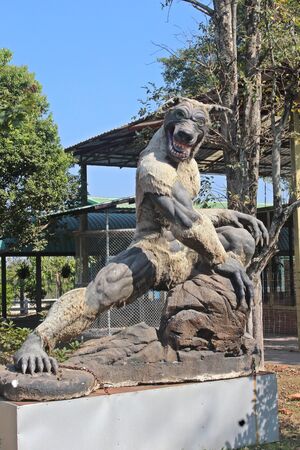 NONG BUA LAM PHU,  THAILAND â FEBRUARY 23, 2020:  Model statue of the evil demon,  look angrily to everyone,  see one at PC Cowboy Town in NONG BUA LAM PHU province THAILAND.のeditorial素材
