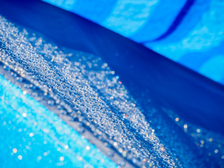 Drops of water on the roof of the tentの写真素材