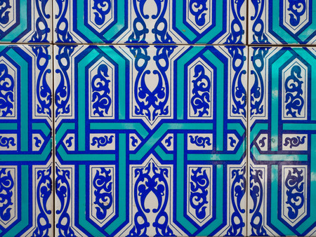 Patterns of flowers painted on tiles antique