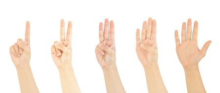 12345 finger language signal の写真素材