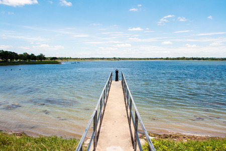 landscape background at dock of swamp Korat Province,Thailandの写真素材