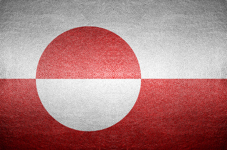 closeup Screen Greenland flag concept on PVC leather for backgroundの写真素材