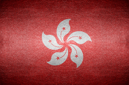 closeup Screen Hongkong concept on PVC leather for backgroundの写真素材