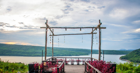 landscape view point of Khoa Yai mountain and Lamtaklong pondの写真素材