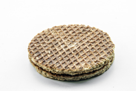close up crispy wafer white isolateの写真素材