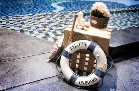 decoration swimming pool in marine concept outdoor