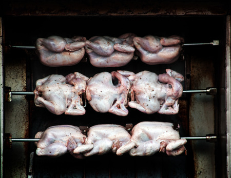 roaster matchine chicken in dark concept