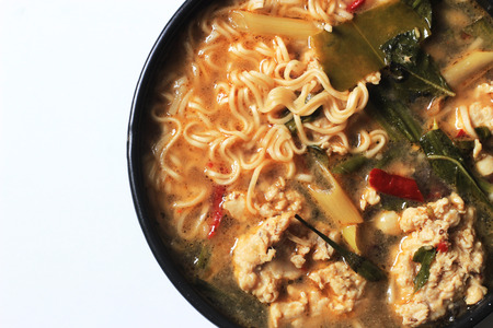 close up ingredient tomyum soup noodle Thai food styleの写真素材