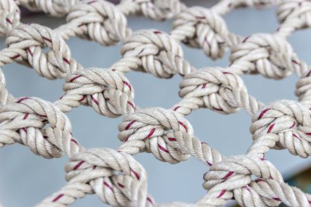 close up knot of rope for net backgroundの写真素材