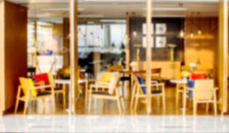 blur cafe chair wood concept for background