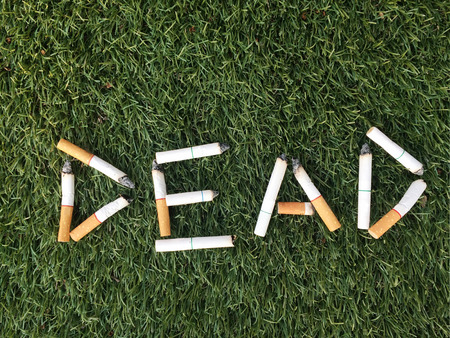 dead massage from cigarette for healthy conceptの写真素材