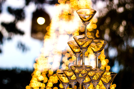 abstract blur short of champaign on night and copy spaceの写真素材