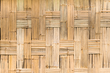 close up texture rattan pattern yellow color from bamboo for background