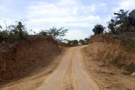 off road to mountain journy nice landscapeの写真素材