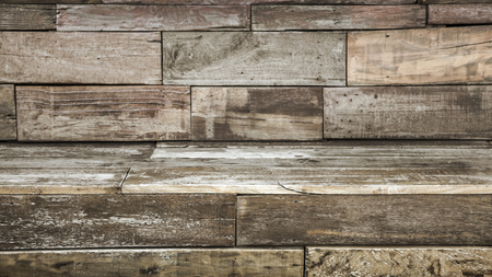old table top and strip wood for backgroundの写真素材