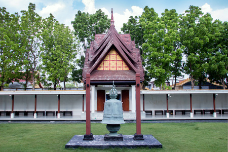 26 May 2017,Nakorn Rachasima,Thailand: old bell decoration hanging with old decoration Buddha temple in Thailand の写真素材