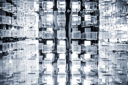 abstract background from transparency cubic in darkの写真素材